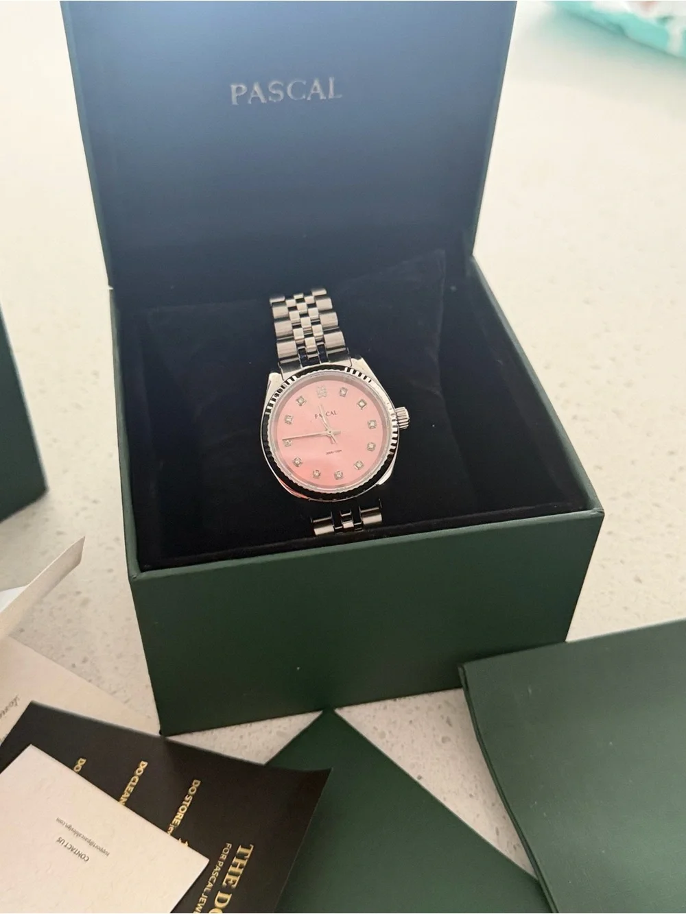 Pascal women’s Stainless Steel Watch with Pink Dial